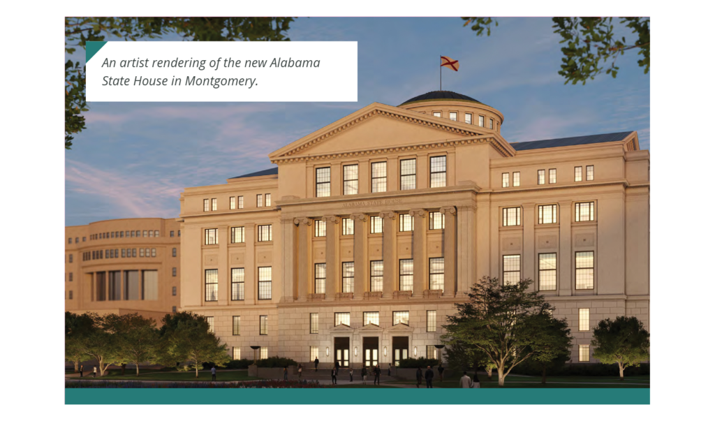An artist rendering of the new Alabama State House in Montgomery.