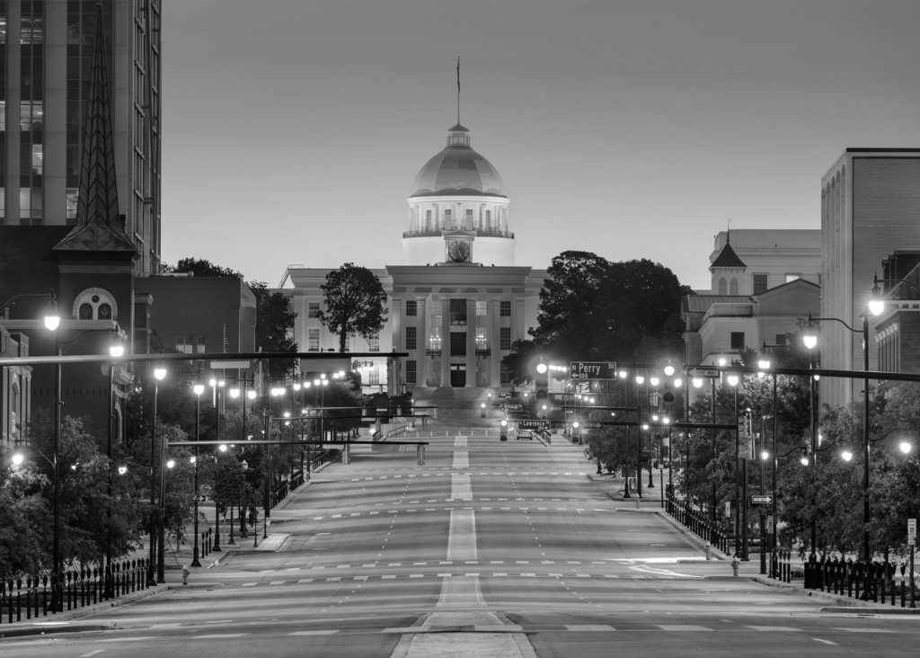 Distant shot of Alabama State Capitol in Montgomery.