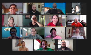 Alabama Arise staff meeting remotely via Zoom in summer 2020