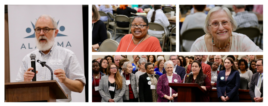 Photos of Alabama Arise members speaking out for Medicaid expansion at our annual meeting and Legislative Day.