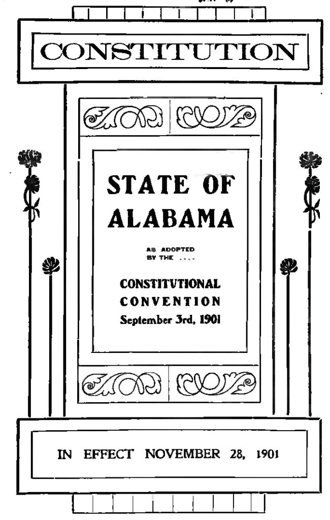 Cover image of the 1901 Alabama constitution